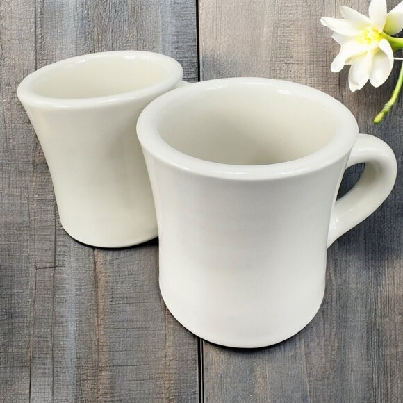Ultima China Mug Cup Heavy Duty Thick Wall ResturantWare Vintage Mugs Cups Set 2 - Picture 1 of 12